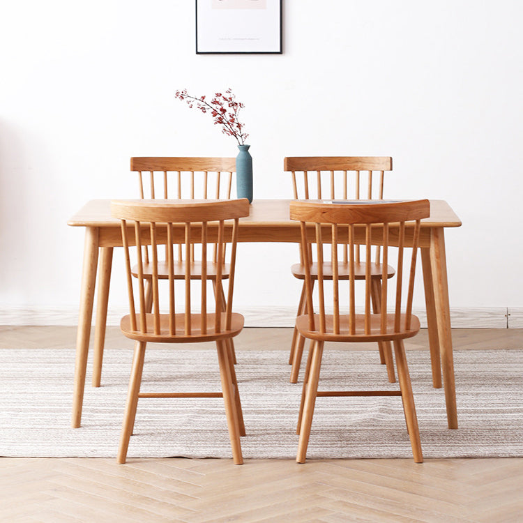 Minimalistischer Stil Massivholz Top Esstisch Set von Rechteckform Formales Esnette Set