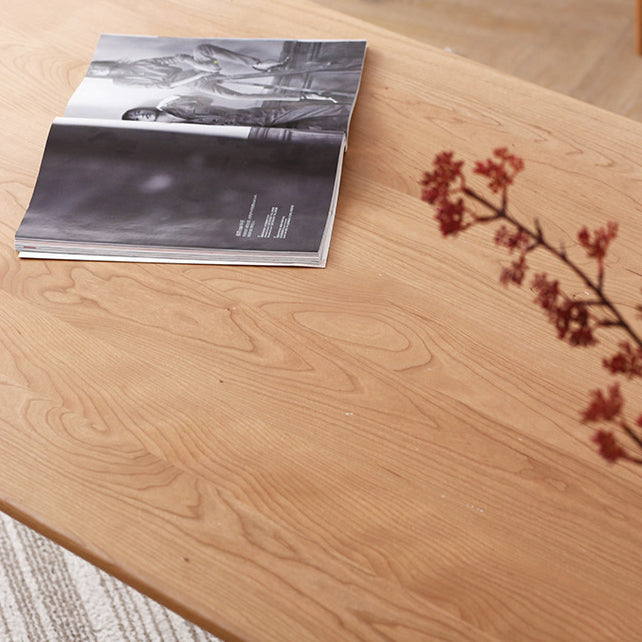 Minimalistischer Stil Massivholz Top Esstisch Set von Rechteckform Formales Esnette Set