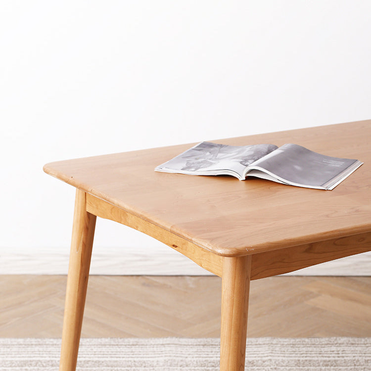 Minimalistischer Stil Massivholz Top Esstisch Set von Rechteckform Formales Esnette Set