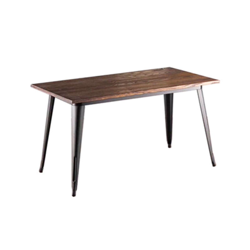 Industrial Style Solid Wood Dining Set with Rectangle Shape Table and 4 Legs Base for Home Use