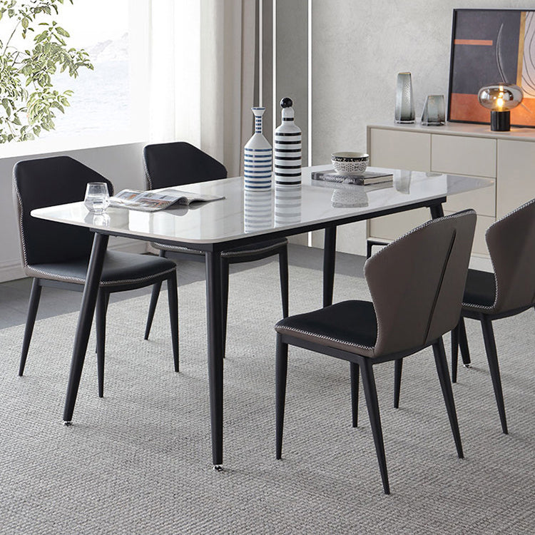 Modern Sintered Stone Dining Room Set with Black Base Dining Furniture for Home Use