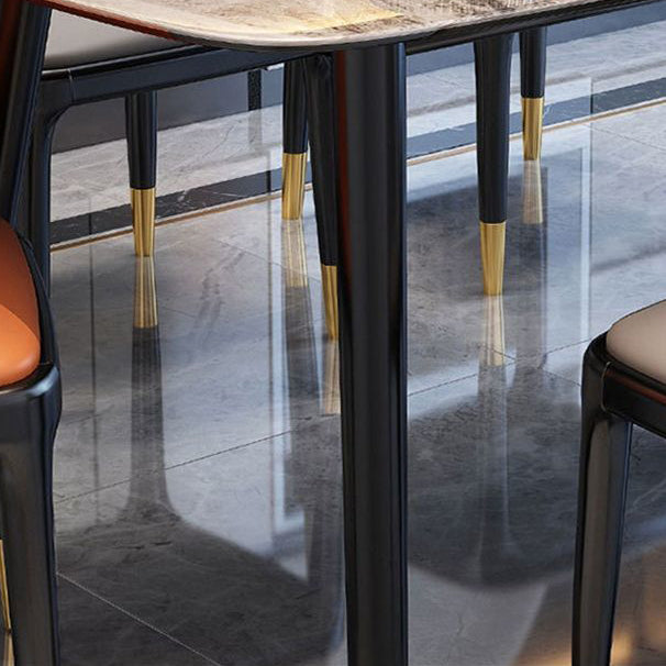 Nordic Sintered Stone Dining Room Set with Metal Base Dining Furniture for Home Use