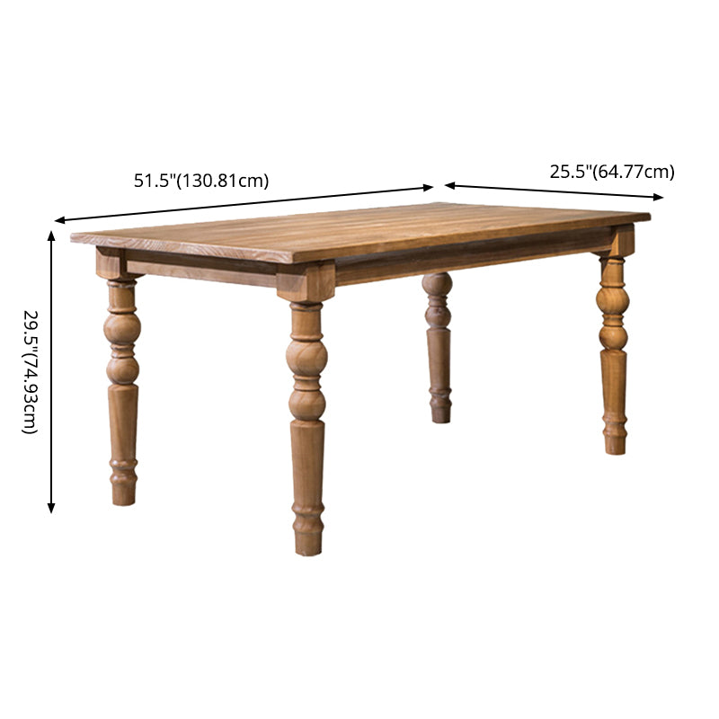 Farmhouse Style Solid Wood Dining Set with Rectangle Shape Table and 4 Legs Base for Home Use