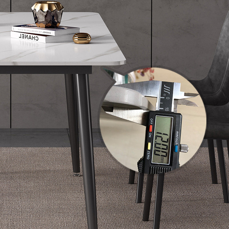 Modern Sintered Stone Dining Table Set White Rectangle Dining Set for Home Use