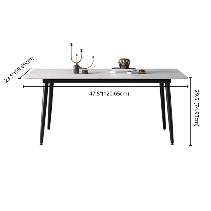 Modern Sintered Stone Dining Table Set White Rectangle Dining Set for Home Use