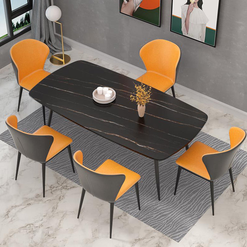 Modern Style Sintered Stone Dining Table with Standard Height Table and 4 Legs Base for Home Use