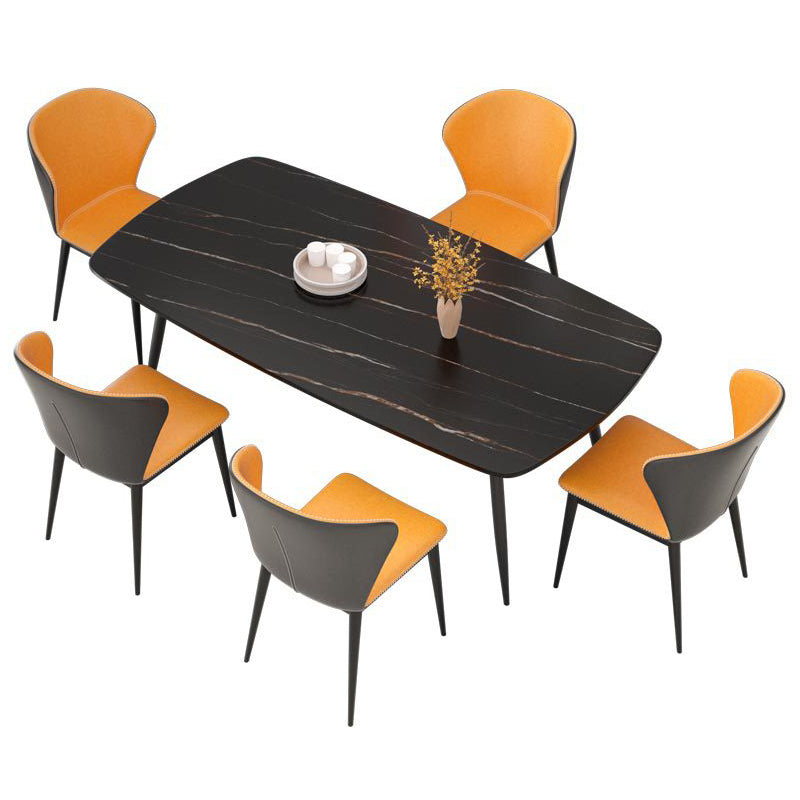 Modern Style Sintered Stone Dining Table with Standard Height Table and 4 Legs Base for Home Use
