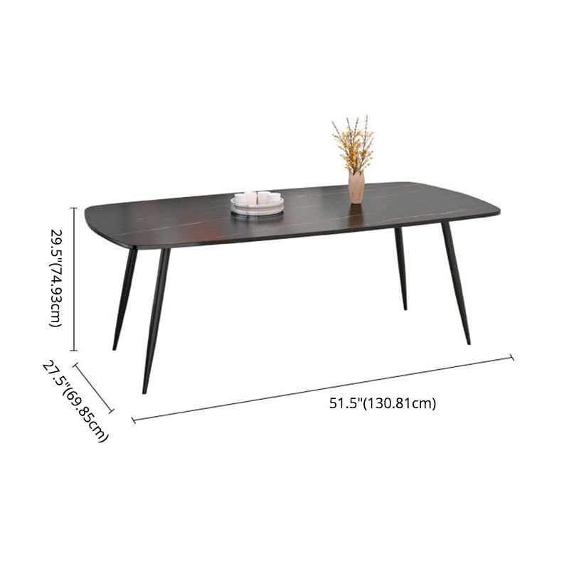 Modern Style Sintered Stone Dining Table with Standard Height Table and 4 Legs Base for Home Use