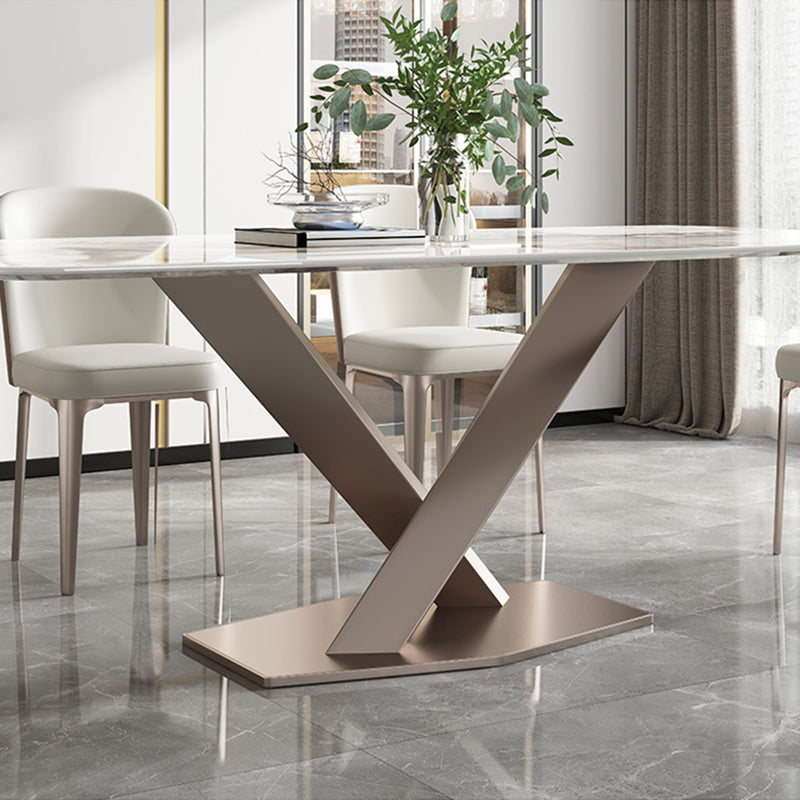 Contemporary Sintered Stone Gray Dining Set Rectangle Standard Dining Set for Kitchen