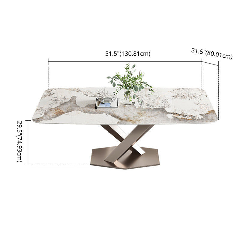 Contemporary Sintered Stone Gray Dining Set Rectangle Standard Dining Set for Kitchen
