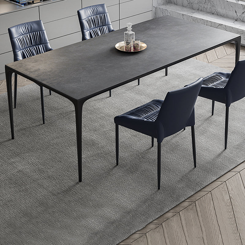 Modern Kitchen Dining Room Set with Sintered Stone Top and Black Base Dining Furniture Set