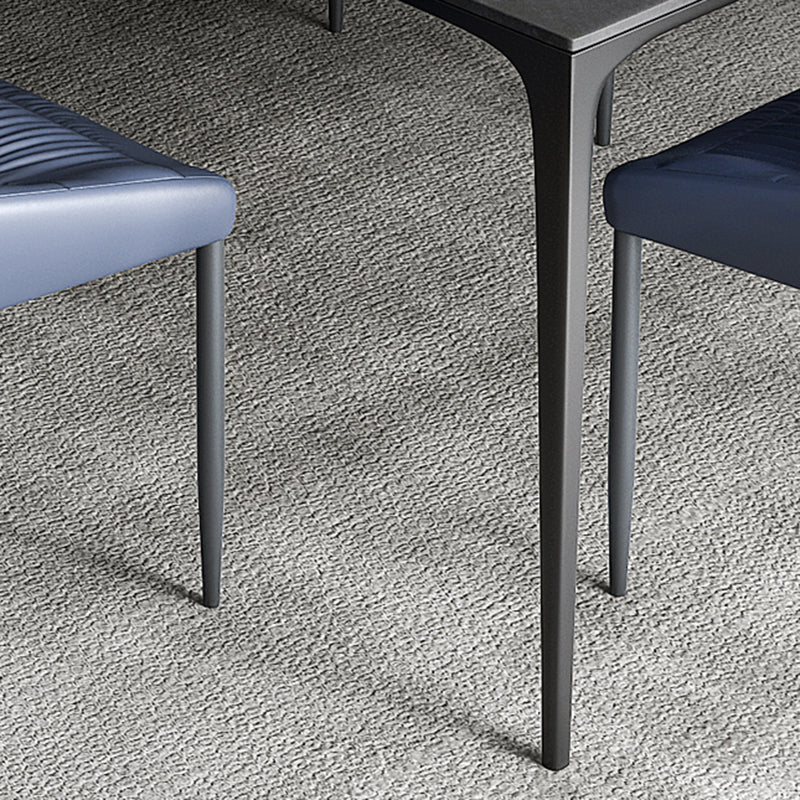 Modern Kitchen Dining Room Set with Sintered Stone Top and Black Base Dining Furniture Set