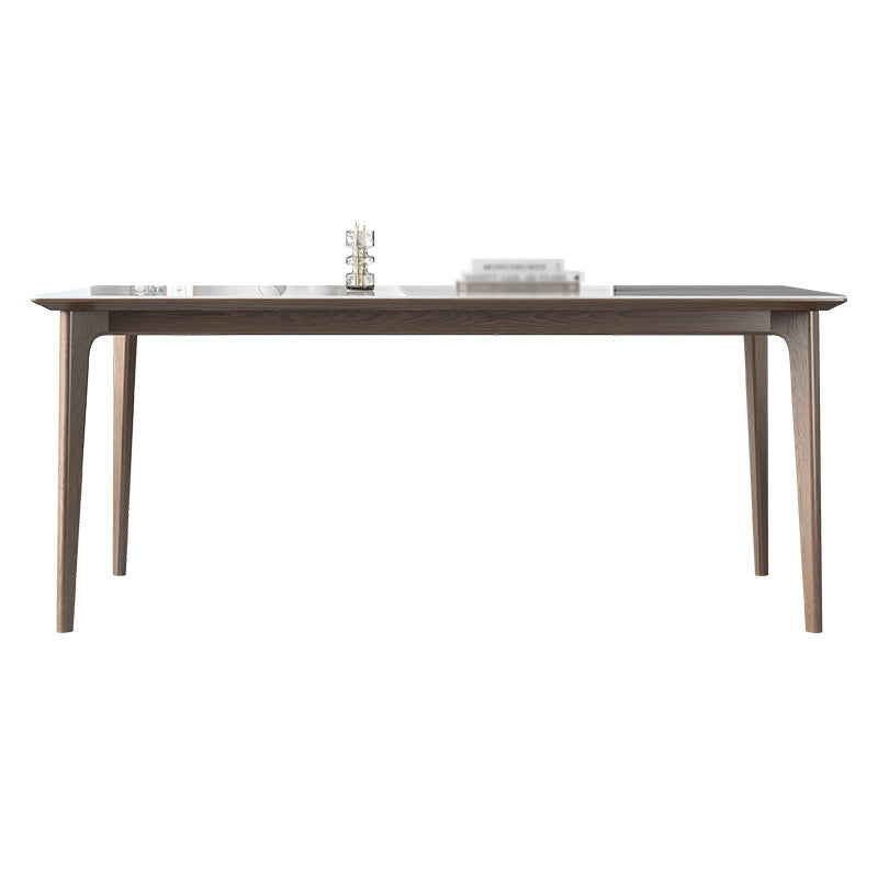 Minimalistische witte gesinterde stenen dinerset standaard rechthoekige vorm dinerset met 4 poten tafel