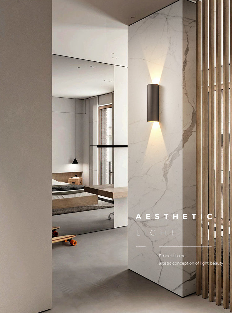 Luminaire de murs de cylindre de style moderne Lumière luminaire en aluminium Lights