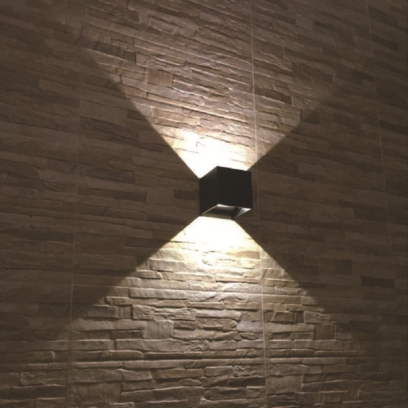 2-Lights Geometric Wall Lamp Fixtures Modern Style Black and White Aluminum Lighting