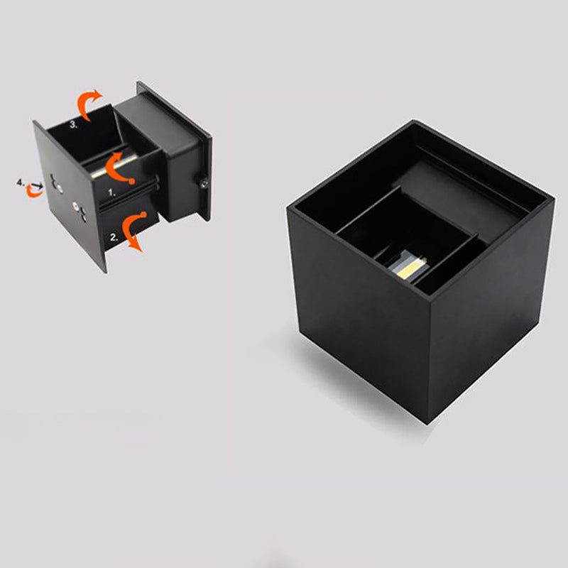 2-Lights Geometric Wall Lamp Fixtures Modern Style Black and White Aluminum Lighting