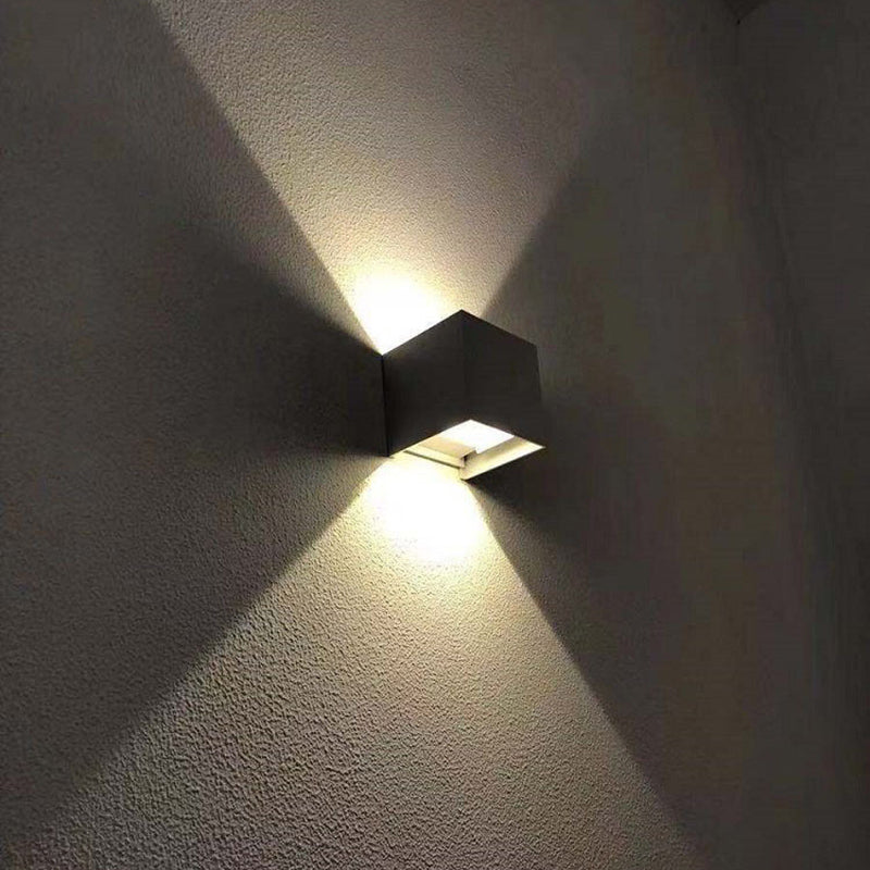 2-Lights Geometric Wall Lamp Fixtures Modern Style Black and White Aluminum Lighting