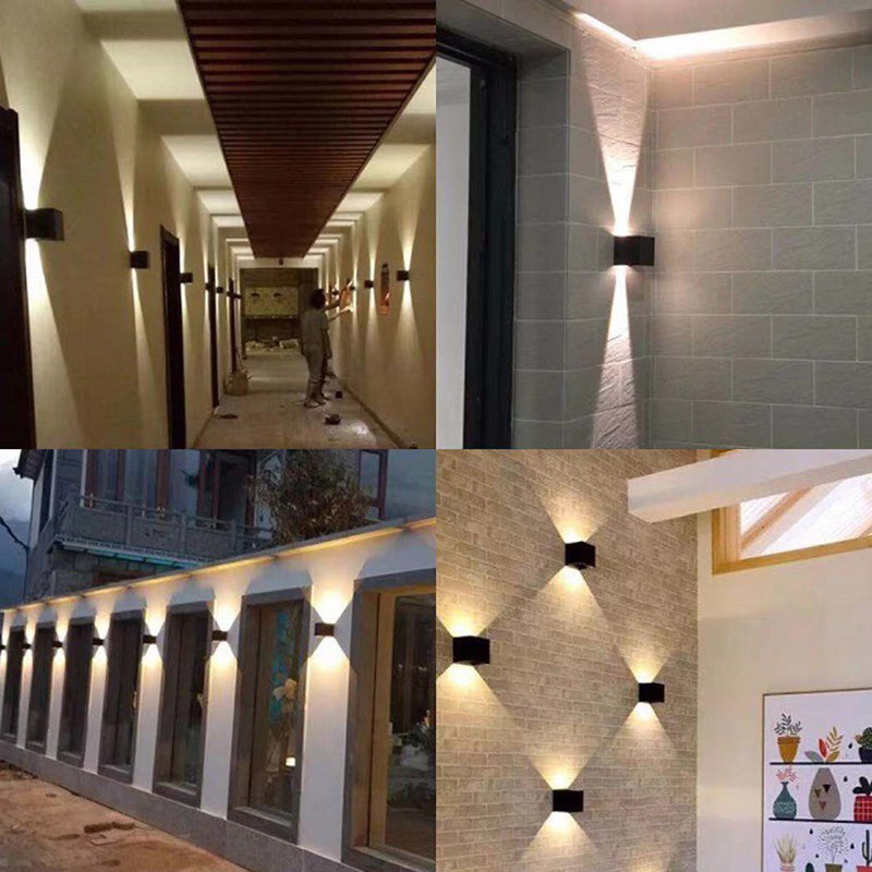 2-Lights Geometric Wall Lamp Fixtures Modern Style Black and White Aluminum Lighting