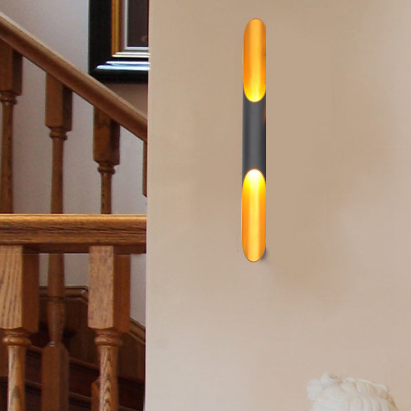 2-Lights Aluminum Sconce Wall Lighting Modern Style Black and White Pipe Wall Sconces