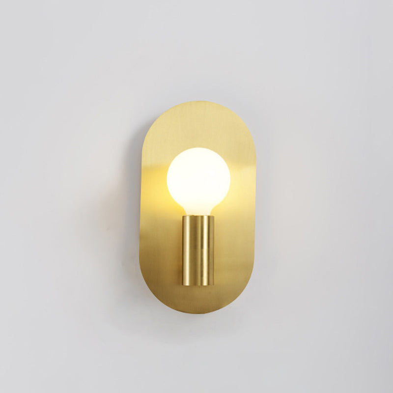 1-Light Brass Sconces Wall Lights Modern Style Oval Wall Mounted Light Fixture