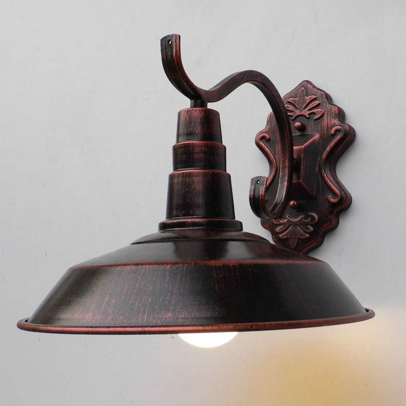 Iron Gooseneck Sconce Lighting Fixtures Industrial 1-Light Wall Light Shade
