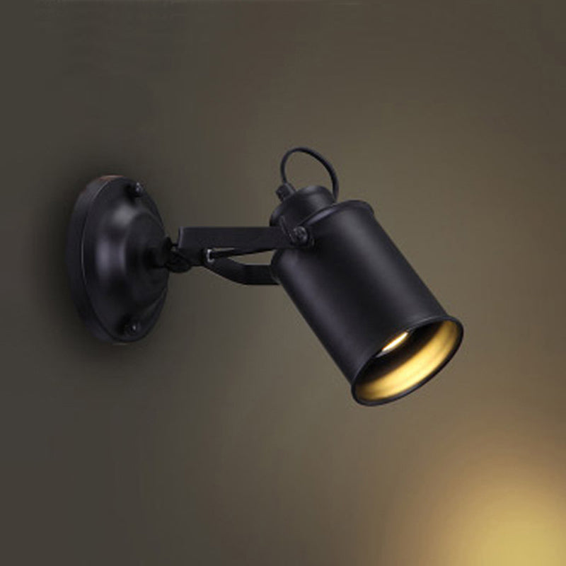 1-Light Barn Sconce Light Fixture Industrial Black Metal Sconce Wall Lighting