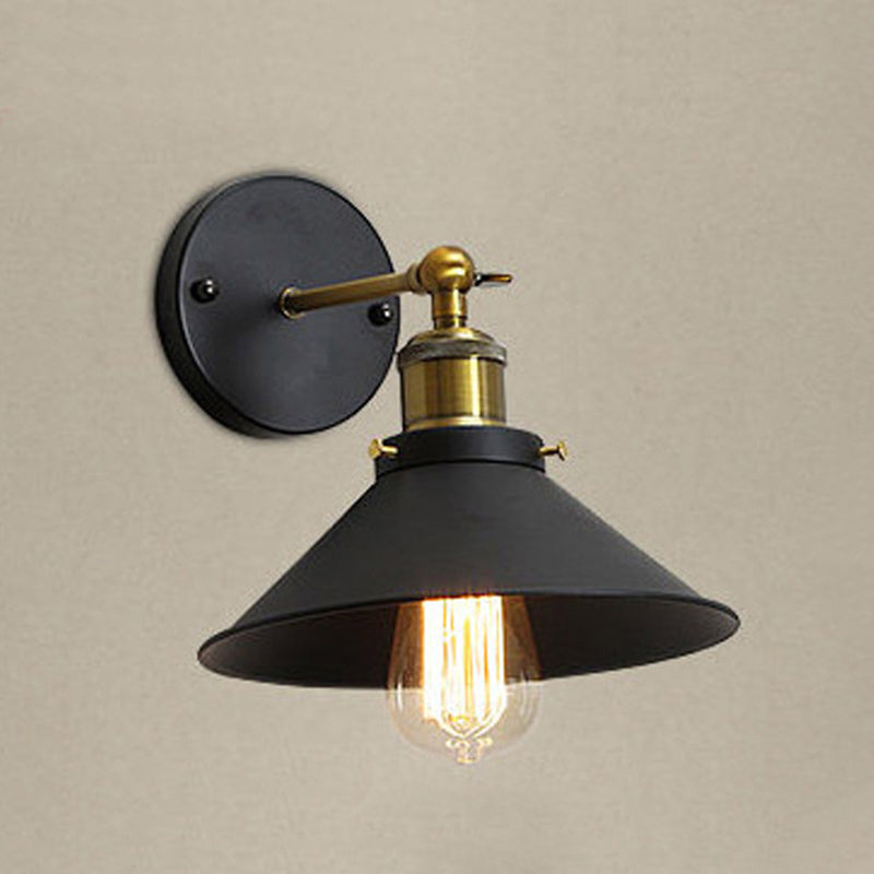 1-leichte Scheunenleuchte Leuchte Industrielle Schwarze Metall-Wandleuchten