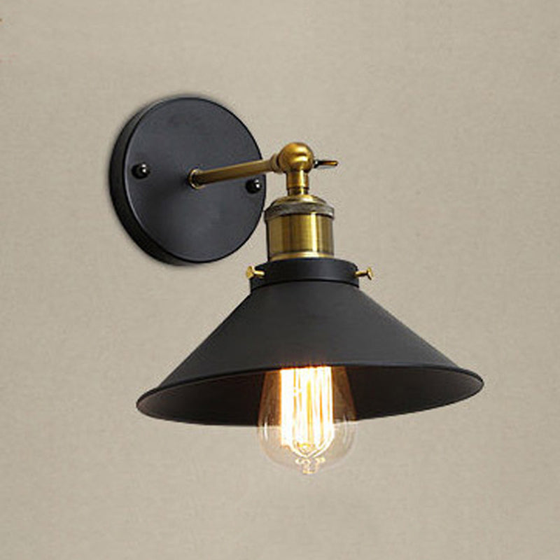 1-leichte Scheunenleuchte Leuchte Industrielle Schwarze Metall-Wandleuchten