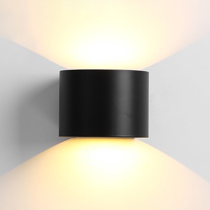 2-Lights Geometric Wall Light Sconce Modern Style Black and White Aluminum Wall Lighting