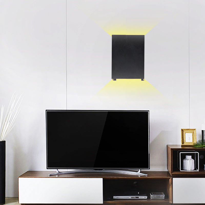 2 Leichter geometrische Wandleuchte Leuchten Moderner Stil Schwarz-Weiß-Aluminiumwandbeleuchtung