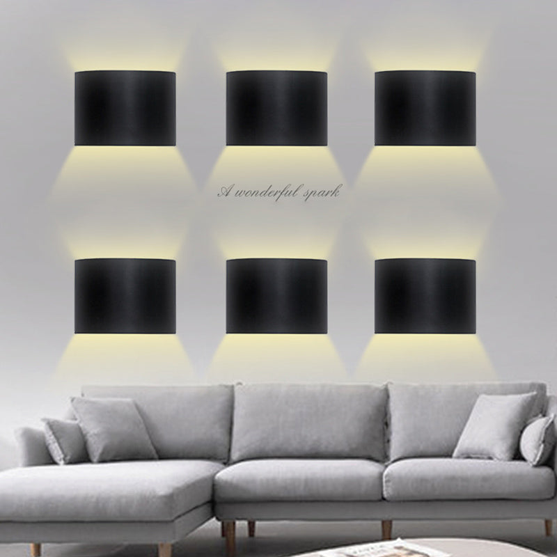 2 Leichter geometrische Wandleuchte Leuchten Moderner Stil Schwarz-Weiß-Aluminiumwandbeleuchtung