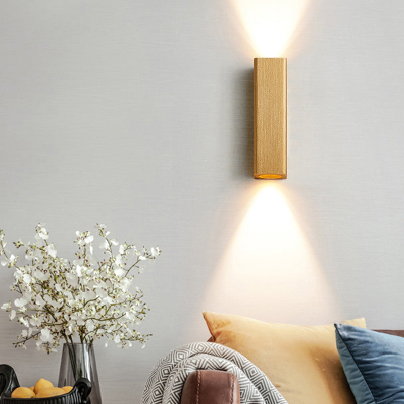 Rectangle Wall Lighting Fixtures Modern Style Aluminum 2-Lights Wall Mount Lamp