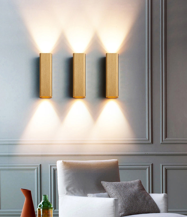 Rectangle Wall Lighting Fixtures Modern Style Aluminum 2-Lights Wall Mount Lamp