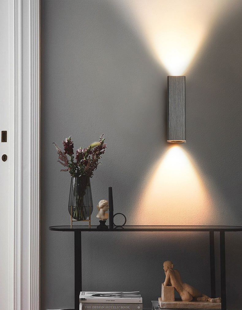 Rectangle Wall Lighting Fixtures Modern Style Aluminum 2-Lights Wall Mount Lamp