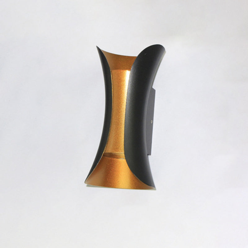 Aluminum Curved Wall Mounted Light Fixture Modern Style 2-Lights Sconce Lights