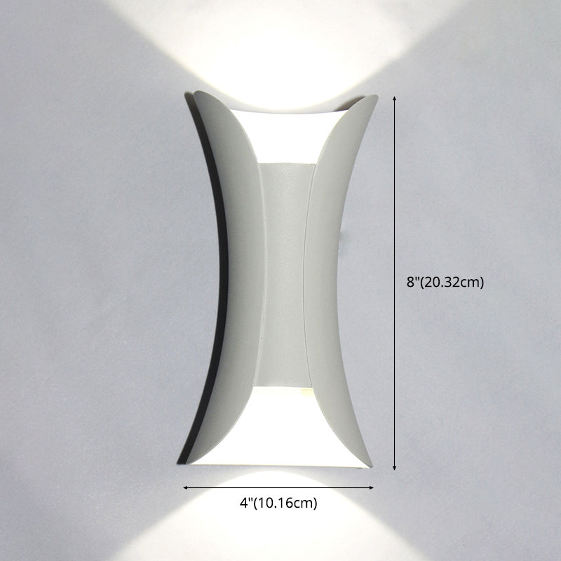 Aluminum Curved Wall Mounted Light Fixture Modern Style 2-Lights Sconce Lights