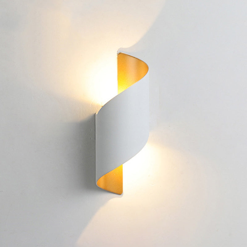 2-Lights Sconce Lights Modern Style Wrapped Aluminum Wall Lamps in Black and White