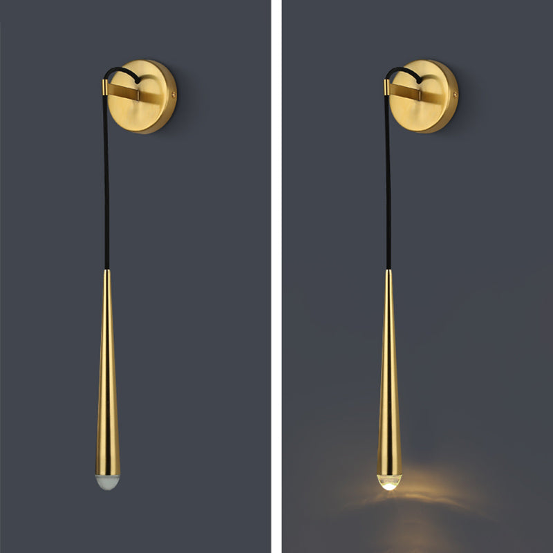 Tapered Brass Sconce Light Fixture Modern Style 1-Light Wall Mounted Lighting