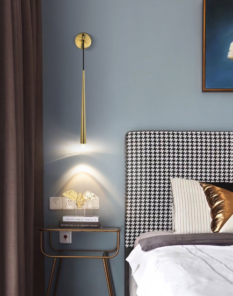 Tapered Brass Sconce Light Fixture Modern Style 1-Light Wall Mounted Lighting