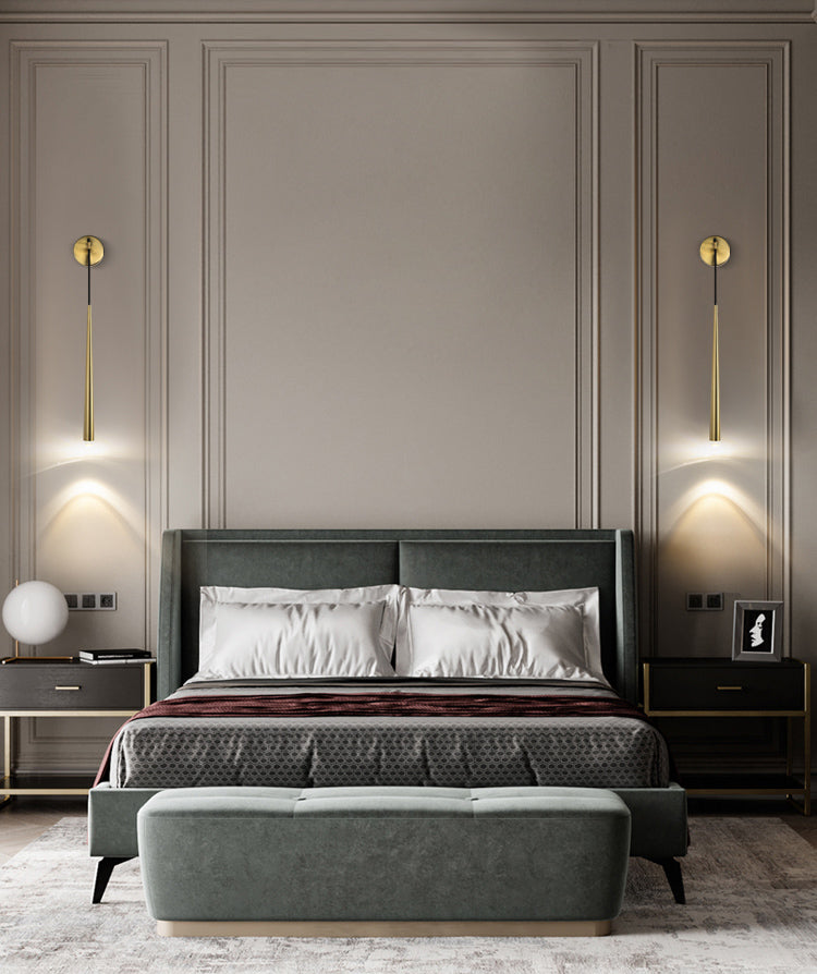 Tapered Brass Sconce Light Fixture Modern Style 1-Light Wall Mounted Lighting