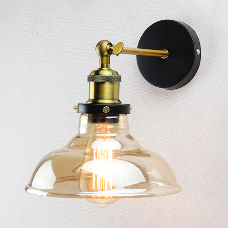 Geometric Shade Wall Lighting Modern Simple Style Glass 1 Light Sconce Light in Amber