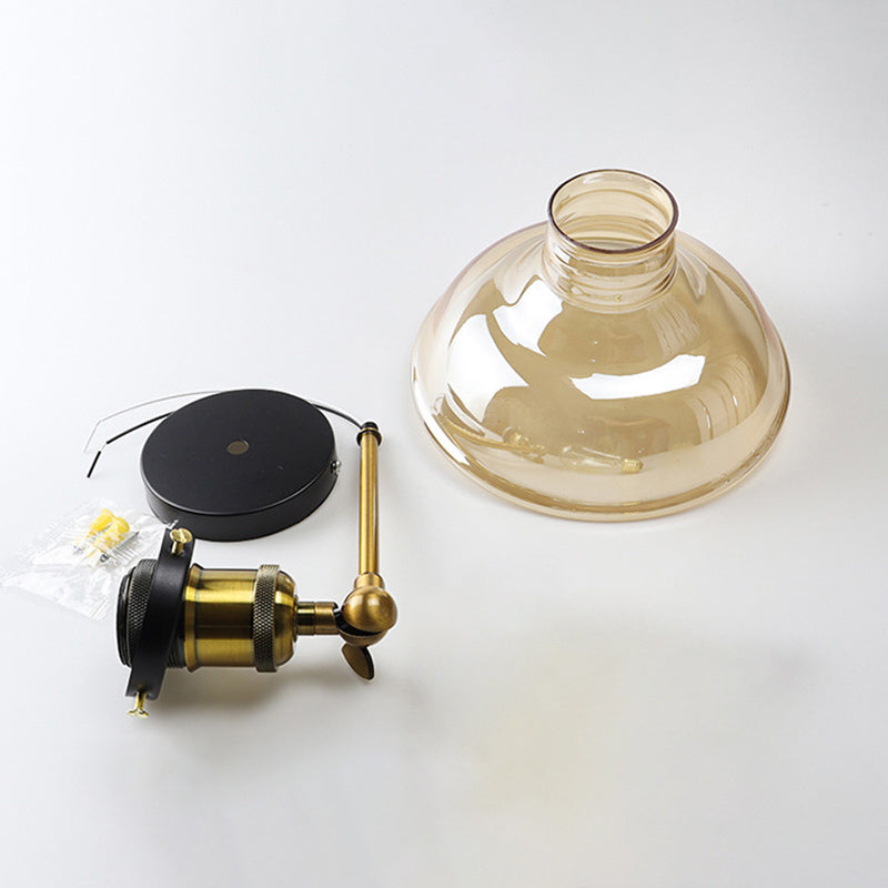 Geometric Shade Wall Lighting Modern Simple Style Glass 1 Light Sconce Light in Amber