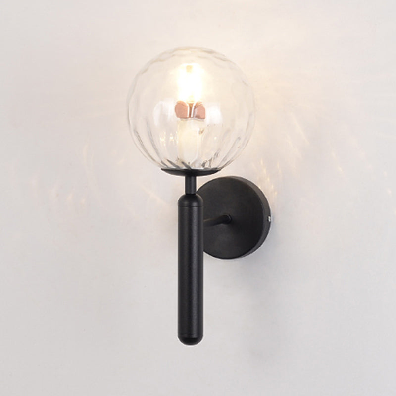Oro e nero rotondo a muro leggero moderno in stile semplice vetro applique a luce singola