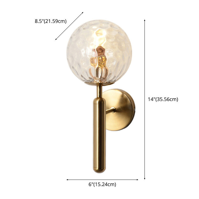 Oro e nero rotondo a muro leggero moderno in stile semplice vetro applique a luce singola