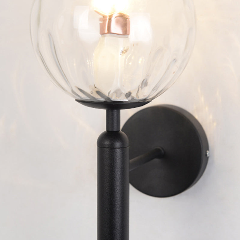 Oro e nero rotondo a muro leggero moderno in stile semplice vetro applique a luce singola