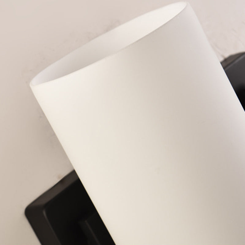 Glass Geometric Shade Wall Lights Modern Simple 1 Head Wall Mount Fixture in Black