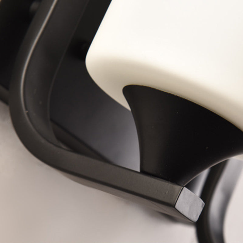 Glass Geometric Shade Wall Lights Modern Simple 1 Head Wall Mount Fixture in Black