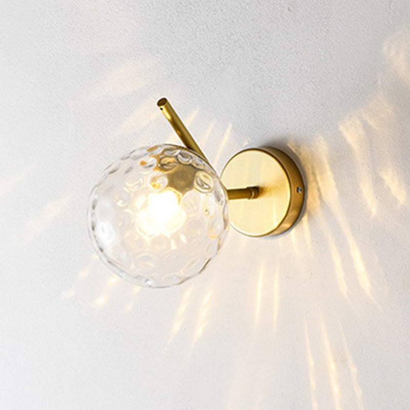 Modern Simple Round Shade Wall Sconce Metal 1 Approches légères en or finition