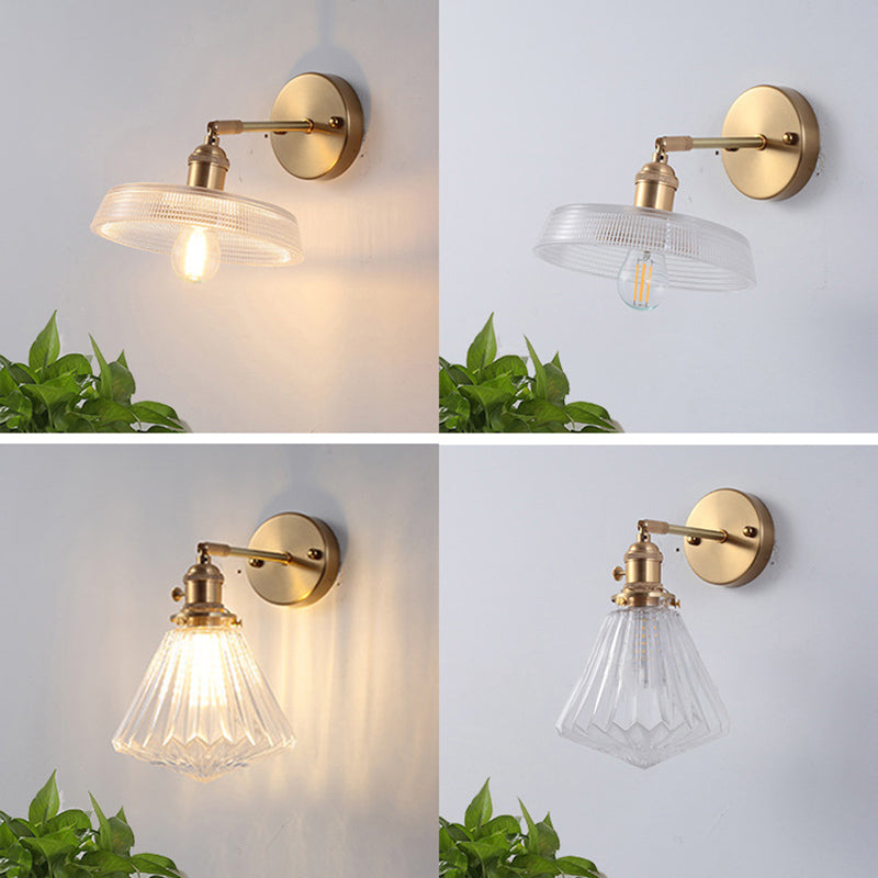 1-Licht geometrische Wandleuchten moderne einfache Style-Glas-Wandbeleuchtung in Gold