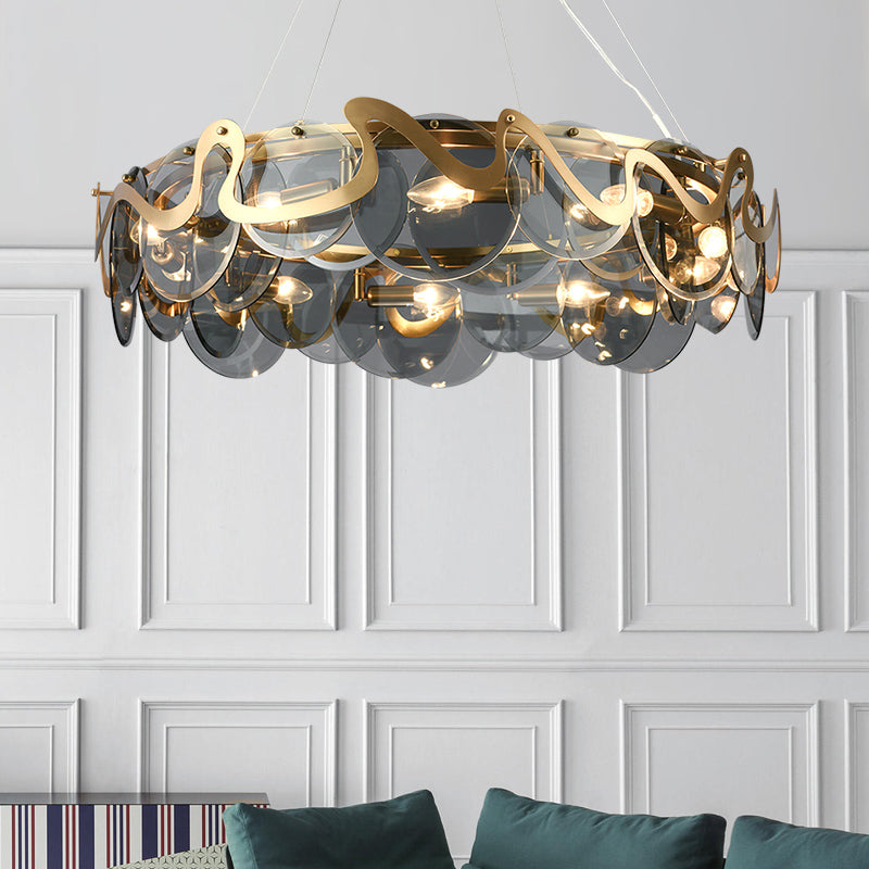 Glass Pendant Light Geometric Contemporary Ceiling Light for Living Room